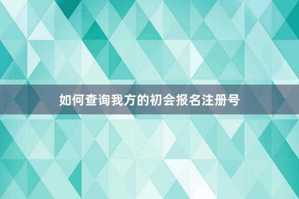 如何查询我方的初会报名注册号